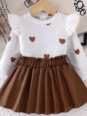 Baby set καφέ φούστα μέγεθος 74 σαν καινούργιο