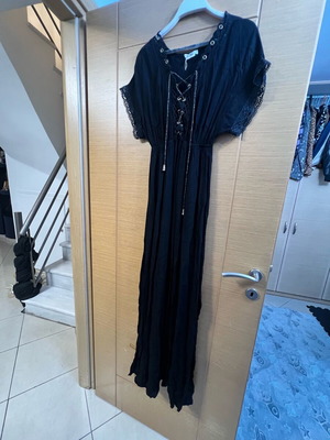 black long dress medium new gold details