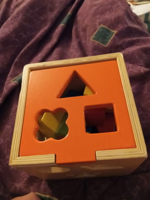Wooden Shape Sorting Cube by Tooky Toy used
