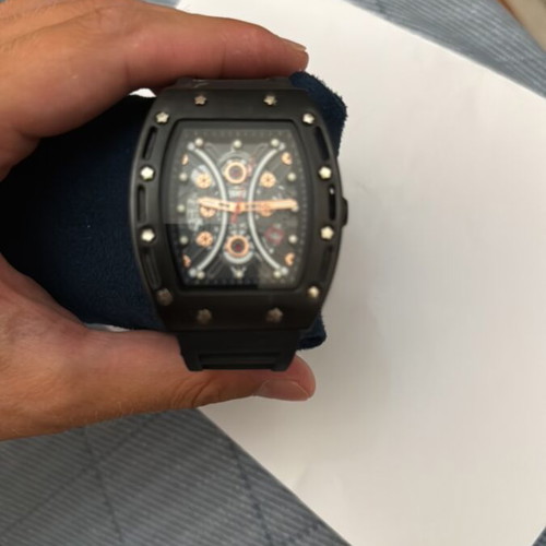 Mini Focus wristwatch, black, men's
