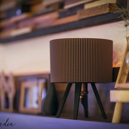 Mood Lamp table lamp with cylindrical shade and tripod base new