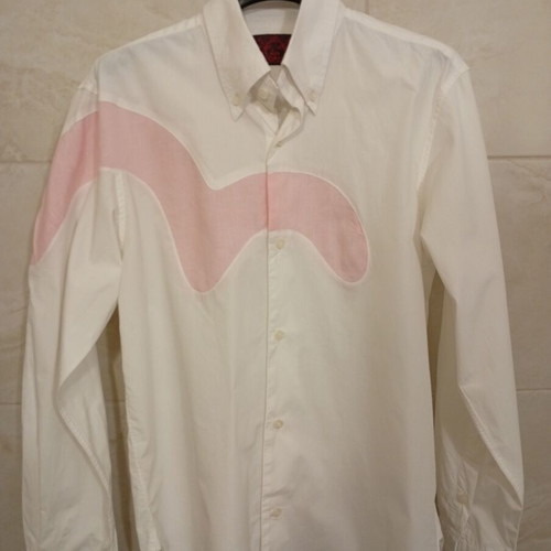 Evisu white shirt with pink logo made in Japan like new, size L