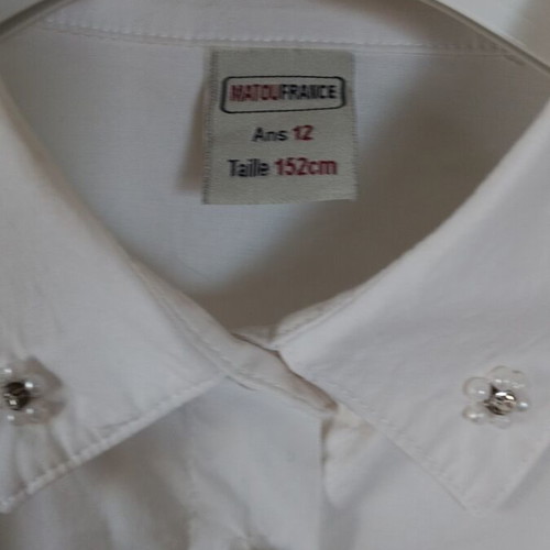 Matoufrance white shirt with collar details and pearl buttons like new