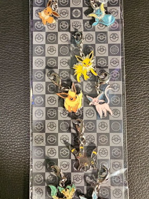 Pokemon Center Japan Eeveelution Metal Charm Keychain Full Set