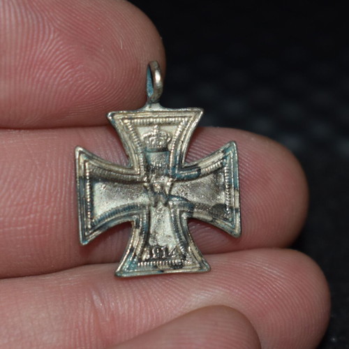 Silver-plated mini iron cross ww2 used