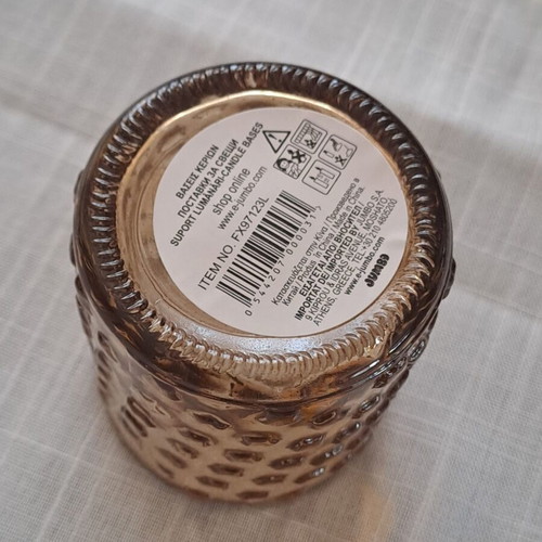 Glass candle holder for tealight new, embossed