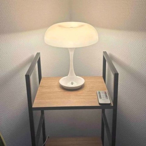 White mushroom lamp new, height 24 cm