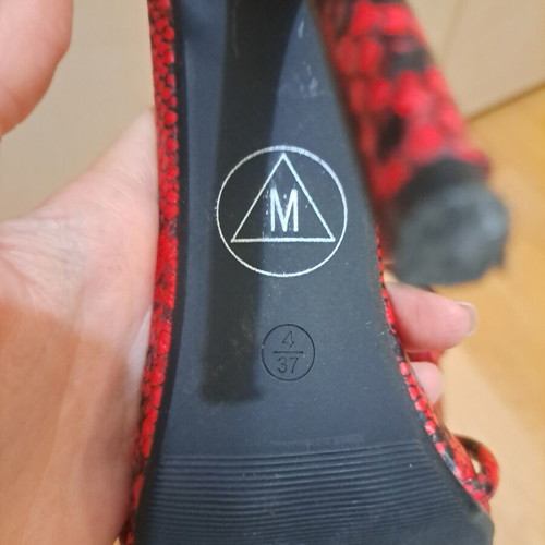 Missguided red snake print sandals like new, size 38