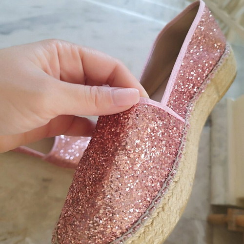 Viguera espadrilles pink with glitter like new, size 40