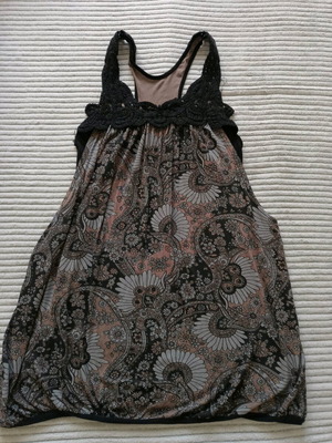 Vintage dress S-M like new, black and brown