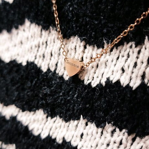 Heart necklace in rose gold stainless steel made to order