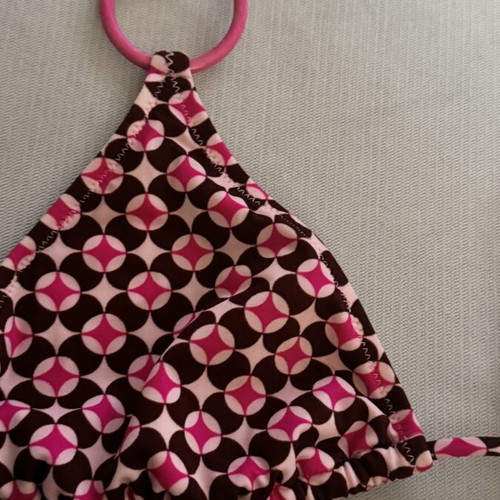 Triangle bikini top size 40 like new, brown and pink