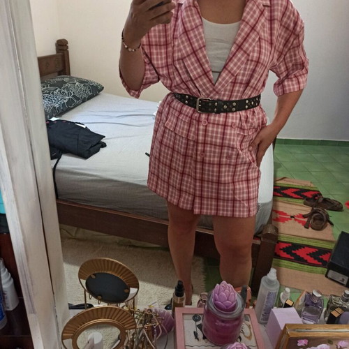 Lola blazer style dress new, white pink