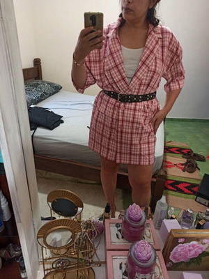 Lola blazer style dress new, white pink