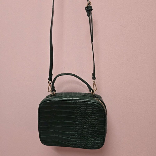 Zara green bag new with croc pattern