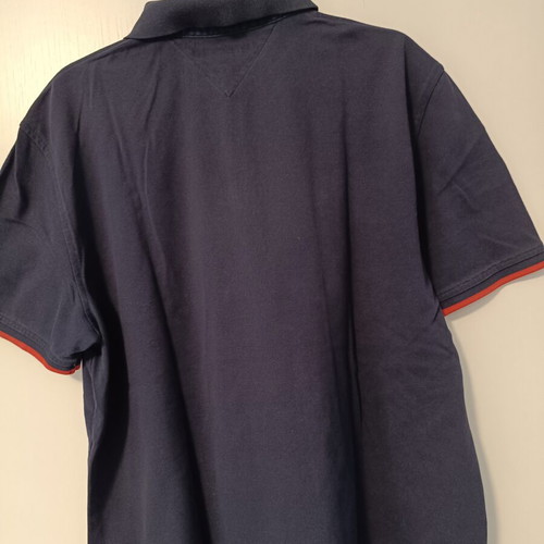 Tommy Hilfiger men's polo shirt XL, navy blue with red details
