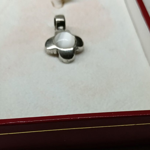 Silver 925 vintage cross with moonstone