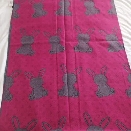 Pashmina scarf new double-sided gray and pink with design
