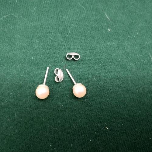 Pearl earrings new, white and gray