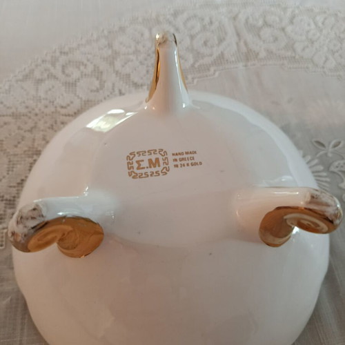 Vintage decorative bowl with gold trim