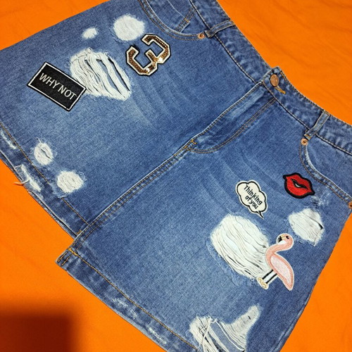 Stradivarius denim skirt like new, blue, size S