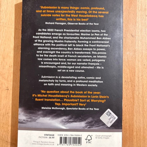 Book Submission Michel Houellebecq like new