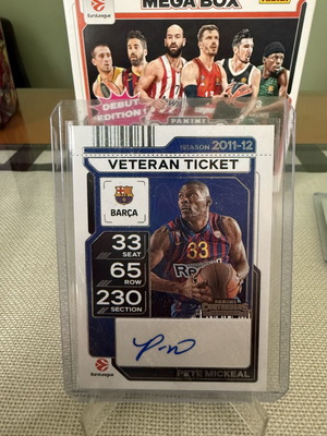 Euroleague Panini Pete Micheal Auto New