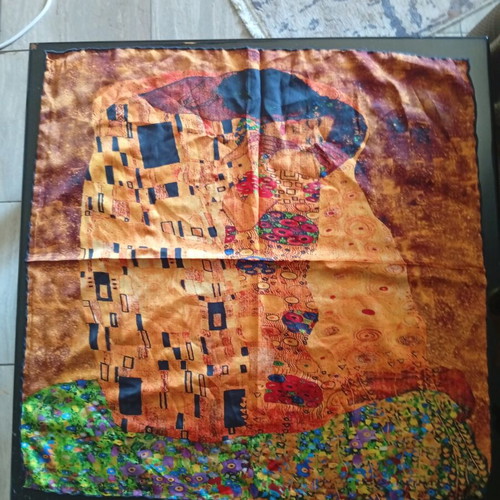 Klimt The Kiss scarf new, multicolor 51x51 cm