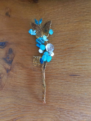 Butterfly woven with wire and crystals like new