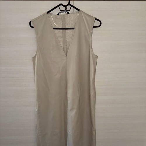 Zara dress new, beige faux leather, size XS