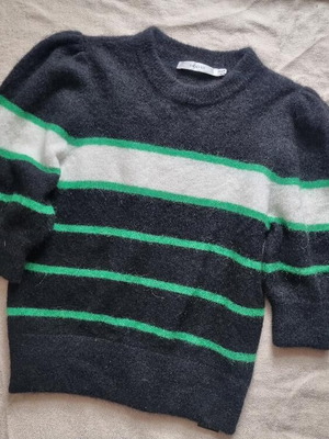 Gestuz wool and alpaca sweater like new, colorful, with puffed sleeves