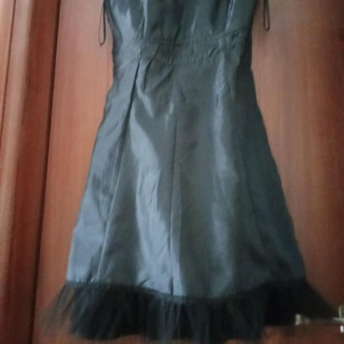 Evening dress new, black and silver, size M