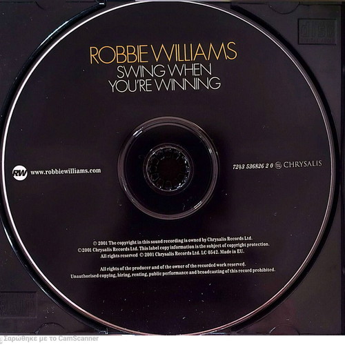 Robbie Williams Swing When You're Winning CD like new, jazz