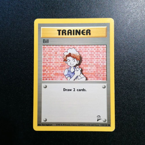 Pokémon Bill Base Set 2 card used, common 118/130, 2000