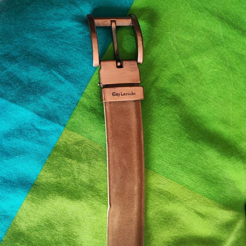 Guy Laroche leather belt like new, beige and brown, size 115