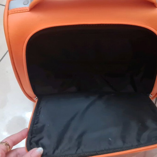 Travel toiletry bag orange new with mirror and strap