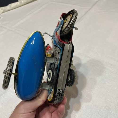 Tricycle motorcycle vintage tin wind-up toy like new