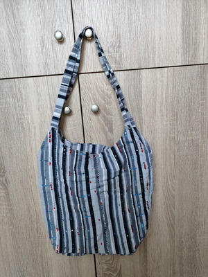Boho shoulder bag like new with stripes and sequins