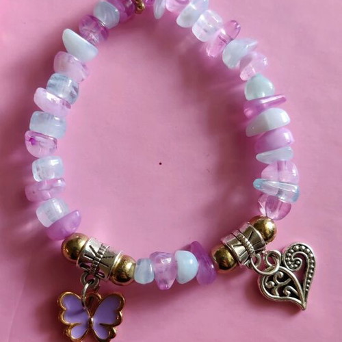 Children's bracelets like new, set of 2 with beads and charms