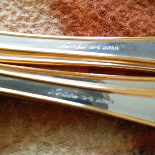 Noritake 18-8 flatware set used, Japan Airlines vintage
