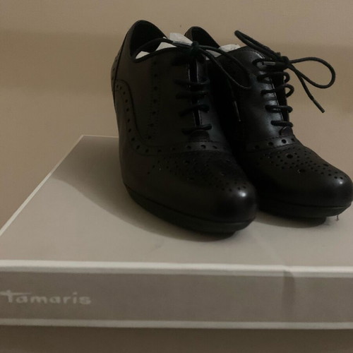 Tamaris leather pumps like new, black, size 38