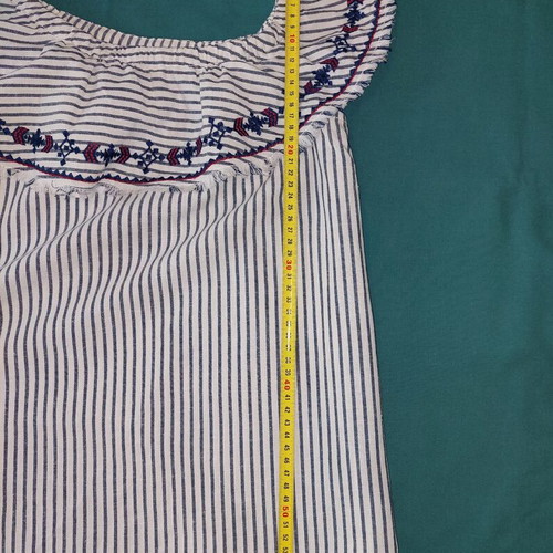 H&M cotton blouse, white and grey, size M