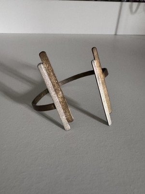 Bracelet Handcuff Women Accessories handmade, adjustable, bronze and silver mix