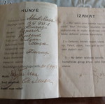 Ученически бележник от 1945 година употребяван, на турски език