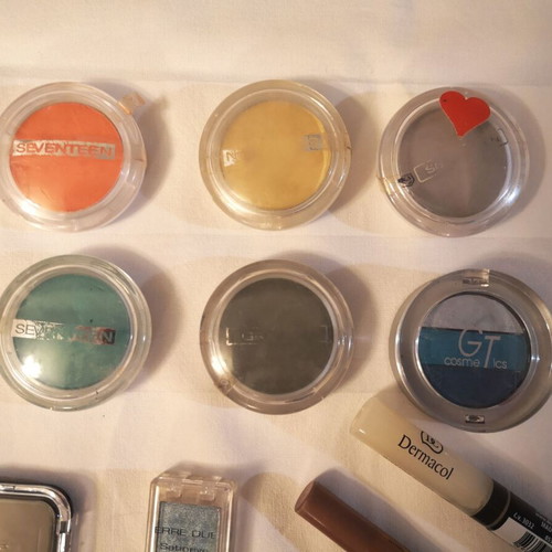Makeup set used, 17 pieces including Seventeen and Dermacol