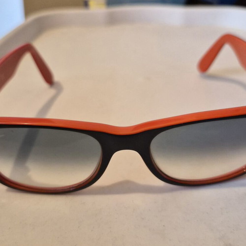 Ray-Ban New Wayfarer RB 2132 sunglasses used, orange black bicolor