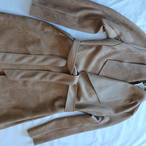 Suede coat brown new with tag