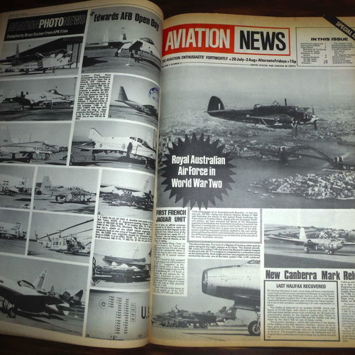 Aviation "Aviation News" volume with 27 used issues from 1970s