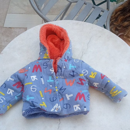 Boboli reversible baby jacket like new, size 9 months, 100% cotton