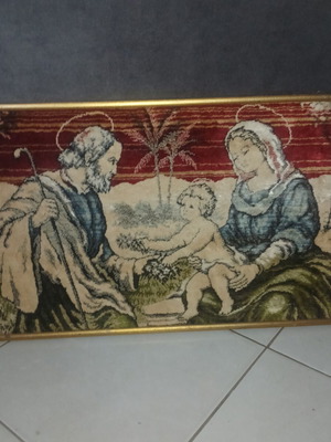 Velvet religious tapestry, 1 meter by 50 cm